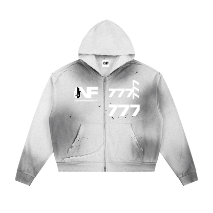 Sun Fade Angel Numbers Zip Hoodie
