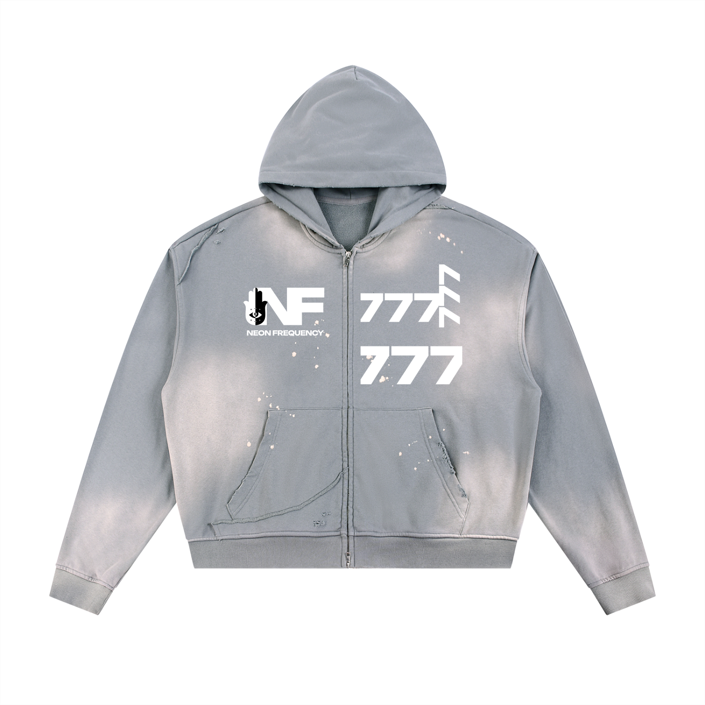 Sun Fade Angel Numbers Zip Hoodie