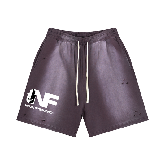 Angel Frequency Unisex Distressed Shorts