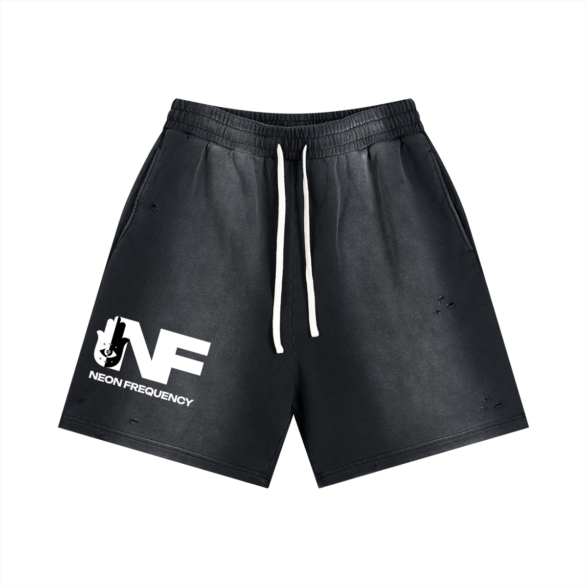 Angel Frequency Unisex Distressed Shorts