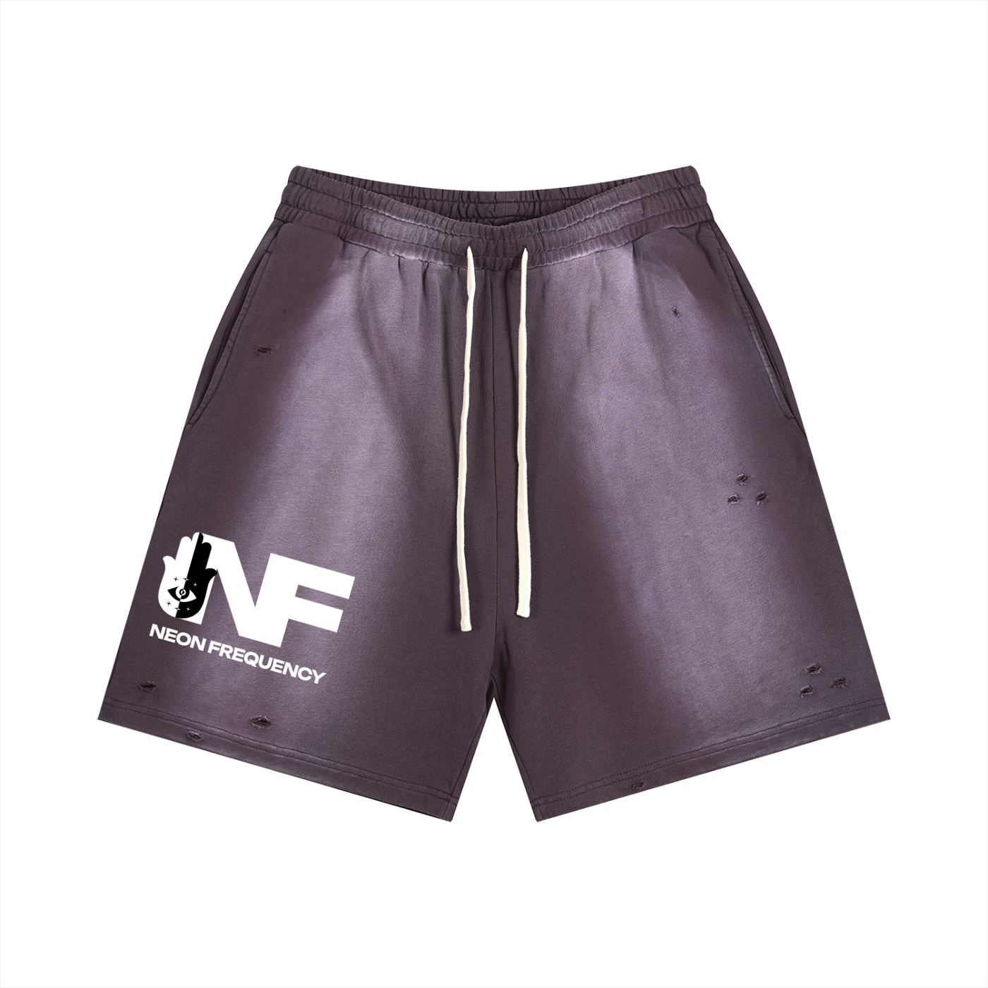 Angel Frequency Unisex Distressed Shorts