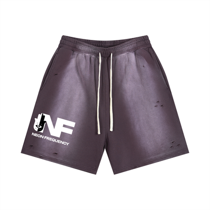 Angel Frequency Unisex Distressed Shorts