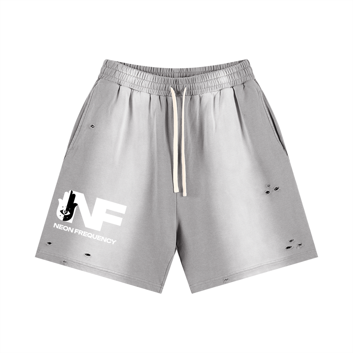 Angel Frequency Unisex Distressed Shorts