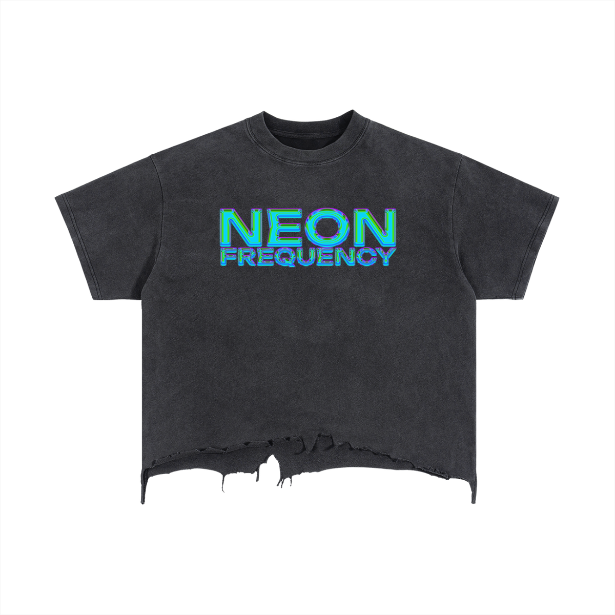 Vintage Neon Frequency Boxy Tee