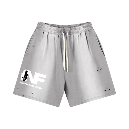 Angel Frequency Unisex Distressed Shorts